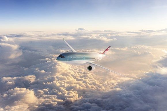 Aerospace Technology Institute (ATI) unveils liquid hydrogen-powered aircraft concept capable of carrying 279 passengers to San Francisco non-stop or Auckland with one stop.