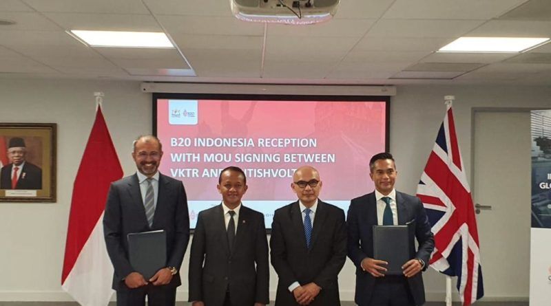 Britishvolt and VKTR sign MoU to secure supply chain from Indonesia